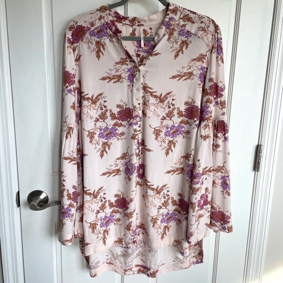 Free People Women's Size Medium Oversized Top Floral Tunic - Picture 1 of 9